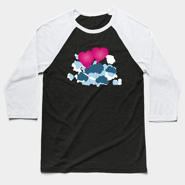 Hearts in the clouds Baseball T-Shirt by igmonius